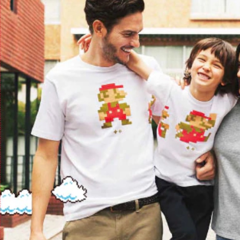 🆕 Uniqlo x super mario UT Nintendo graphic tee shirt white sz Large